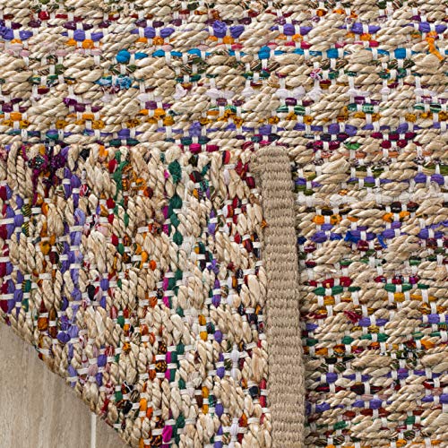SAFAVIEH Cape Cod Collection Accent Rug - 4' x 6', Red & Natural, Handmade Coastal Braided Jute, Ideal for High Traffic Areas in Entryway, Living Room, Bedroom (CAP305Q) - color: Red/Natural, size: 4' x 6' (Rectangular)
