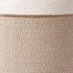 LA JOLIE MUSE Woven Rope Storage Baskets - Tall Cotton Laundry Basket, Kids Toy & Nursery Clothes Hamper - XL - color: White & Desert, size: XL