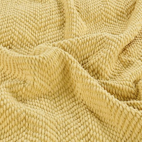 Home Soft Things Yellow Throw Blanket Knitted Tweed Throw 50'' x 60'', Jojoba Yellow, Super Soft Cozy Warm Comfortable Breathable Throw for Living Room Chair Couch Bed Sofa Bedroom Home Décor - color: Jojoba Yellow, size: 50 in x 60 in