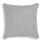 Black and White Ticking Stripe Woven Cotton Decorative Square Throw Pillow Case Covers 18 x 18 Inches, Set of 2 - size: 18" x 18" (Pack of 2)