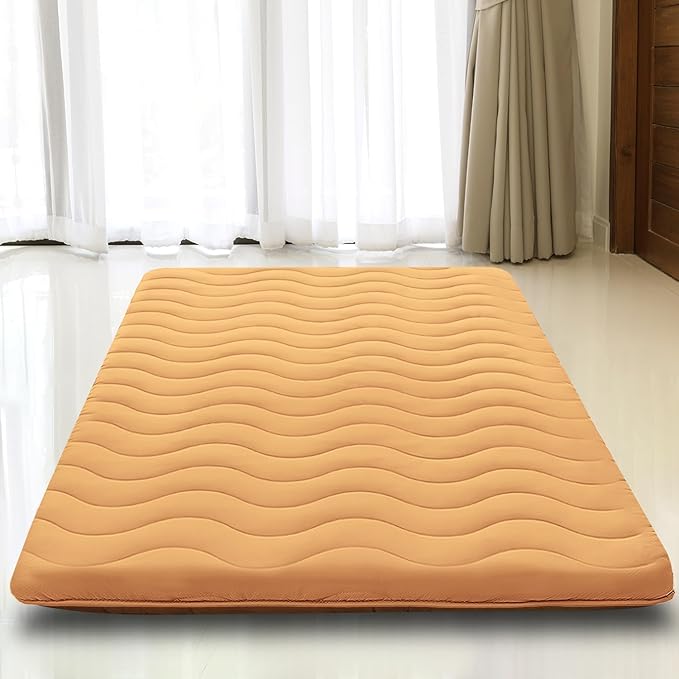 Japanese Floor Mattress, 100% High Density Comfortable Foam, 4" Thicken Foldable Mattress Tatami Mat Sleeping Pad, Ideal for Comfort and Support, Kids Floor Lounger Pillow Bed Sofa, Coffee, Twin