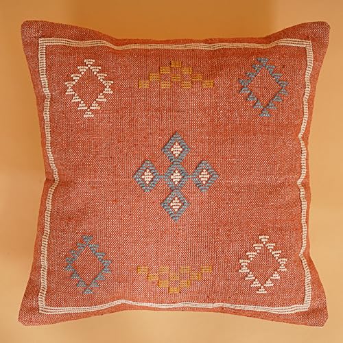 Indian Cotton Cushion Cover Sabra Kilim Pillow Cover Designer Decorative Sofa 18x18 Inche Handwoven Cushion Case for Farmhouse Home Decor Spring Decorative Pillow (Pattern 8) - color: Pattern 8