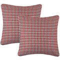 Yeiotsy 2pcs Houndstooth Throw Pillow Covers Geometric Cushion Case for Couch Sofa Bed and Chair Made of Cotton and Linen (18 X 18 Inches, Red) - color: Red