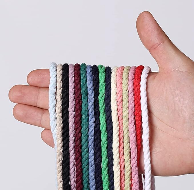 FLIPPED 100% Natural Cotton Macrame Cord,5mm x110 Yards Macrame Cords Colored Cotton Macrame Rope Craft Cord for DIY Crafts Knitting Plant Hangers Christmas Wedding Décor（Dark Brown）…