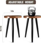 Indoor Plant Stand,Wood Mid Century Plant Table in Walnut Finish,Tall Plant Stand for Flower Pot,Modern Round Small Side End Table with Raised Design (Walnut, 12"x18" 2 Pack)