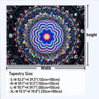 Amonercvita Blacklight Tapestry Trippy Mandala Tapestries UV Reactive Galaxy Stars Tapestry Psychedelic Neon Tapestries Wall Hanging Hippie Black Light Poster for Bedroom - size: 70.8"L x 92.5"W