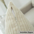 Home Brilliant Rectangle Throw Pillow Covers 12x20 Set of 2 Solid Striped Velvet Oblong Throw Pillow Case for Couch Chair Baby Toddler Spring Lumbar Pillow, 12 x 20 inch, Cream Cheese