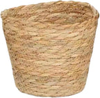 Woven Basket, Hand Woven Containers Flower Pots Boho Indoor Planter Decorative Flower Storage Organizer for Home Office Decoration (Medium)