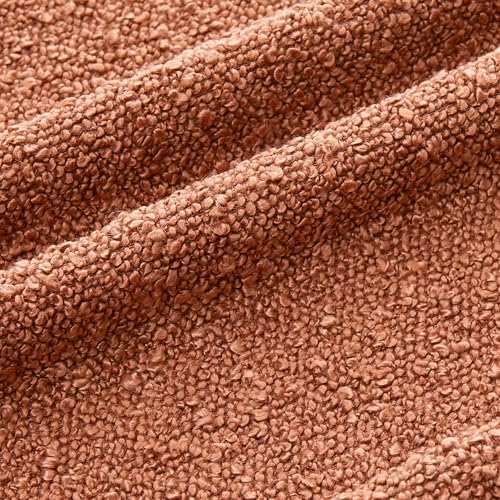Mixhug Decorative Boucle Throw Pillow Covers, Rust, 20 x 20 Inches, Pack of 2 - Textured Boho Pillow Covers for Couch and Bed - color: Rust, size: 20" x 20" (Pack of 2)