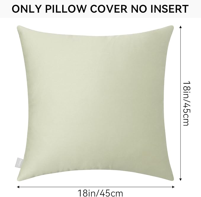Thmyo 4-Pack 100% Cotton Comfortable Solid Decorative Throw Pillow Case Square Cushion Cover Pillowcase Sublimation Blank Pillow Covers DIY Throw Pillowcase for Sofa(18x18inch/45x45cm,Beige)