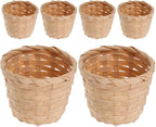 Kichvoe Woven Storage Basket Set of 6 Small Bamboo Baskets for Tabletop Organization Decorative Flower Containers and Household Sundries Storage Compact 2.95X2.95X2.36 Inch