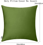 Thmyo 4-Pack 100% Cotton Comfortable Solid Decorative Throw Pillow Case, Square Cushion Cover Pillowcase Sublimation Blank Pillow Covers DIY Throw Pillowcase(24x24 inch/ 60x60cm,Olive Green)