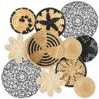 Tatuo 11 Pcs Boho Wall Basket Decor Bulrush Woven Wall Hanging Art Round Farmhouse Rustic Handmade Wicker for Summer Home, Bedroom, Living Room, Kitchen Decorations, Multi Sizes(Fresh) - style: Fresh