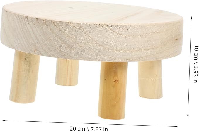 Boho Style Decor Plant Stand Outdoor Indoor Flowerpot Bracket Wooden Plant Riser Bonsai Shelf