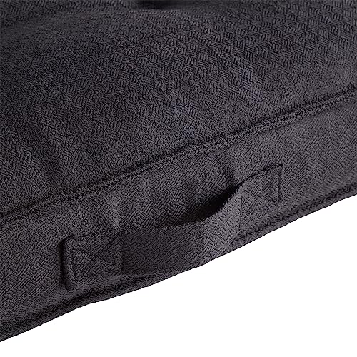 South Pine Porch Mila Square Tufted Pillow Style Dog Bed, Black, Medium (32" x 32") - color: Black, size: Medium (32" x 32")