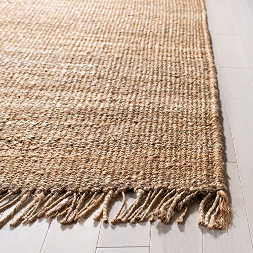 SAFAVIEH Natural Fiber Collection Accent Rug - 2' x 3', Natural, Handmade Boho Fringe Woven Jute, Ideal for High Traffic Areas in Entryway, Living Room, Bedroom (NF368A) - color: Natural, size: 2' x 3' (Rectangular)