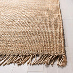 SAFAVIEH Natural Fiber Collection Accent Rug - 2'6" x 4', Natural, Handmade Boho Fringe Woven Jute, Ideal for High Traffic Areas in Entryway, Living Room, Bedroom (NF368A) - color: Natural, size: 2'6" x 4' (Rectangular)