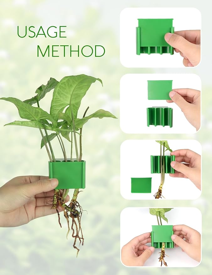 2 Pk Upgraded Aquarium Plant Holder, 3-Hole Hanging Holder with Clip, Suitable for Fish Tank Decoration, Green