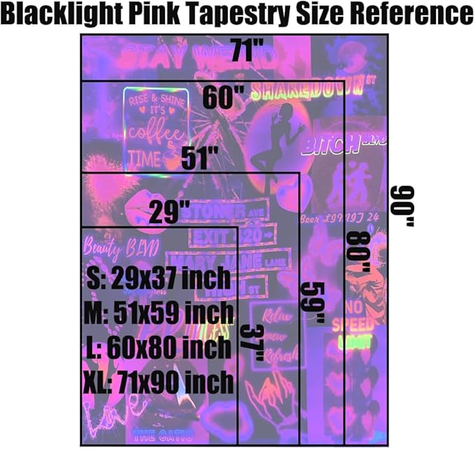 Blacklight Trippy Tapestry for Bedroom Stoner Avenue Street Sign Exit 420 High St Mary Jane Lane Weed Tapestries Wall Hanging Trippy Room Decor Man Cave Vintage Room Decor Marijuana Accessory 80”x60”