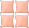 4-Pack 100% Cotton Comfortable Solid Decorative Throw Pillow Case,Thmyo Square Cushion Cover Pillowcase Sublimation Blank Pillow Covers DIY Throw Pillowcase for Sofa(20x20 inch/ 50x50cm,Sakura Pink)