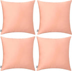 4-Pack 100% Cotton Comfortable Solid Decorative Throw Pillow Case,Thmyo Square Cushion Cover Pillowcase Sublimation Blank Pillow Covers DIY Throw Pillowcase for Sofa(20x20 inch/ 50x50cm,Sakura Pink)