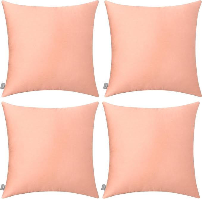 4-Pack 100% Cotton Comfortable Solid Decorative Throw Pillow Case,Thmyo Square Cushion Cover Pillowcase Sublimation Blank Pillow Covers DIY Throw Pillowcase for Sofa(20x20 inch/ 50x50cm,Sakura Pink)