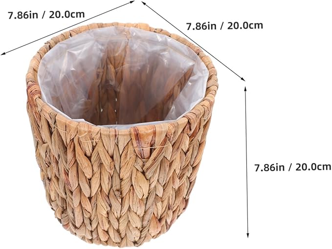 Cabilock Straw Planter with Liner Stylish Indoor Plant Container for Home Gardening
