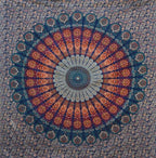 Bless International Handmade Indian hippie Bohemian Psychedelic Peacock Mandala Wall hanging College Dorm Beach Throws Table Cloth Bedding Tapestry (Blockbuster, Twin(54x72Inches)(140x185cms)) - color: Blockbuster, size: 72"L x 54"W