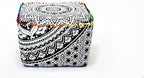 CRAFT KALA Large Hippie Mandala Meditation Floor Ottoman Pillow Cushion Pouf Cover Square Poufs Cover Bohemian Floor Cushion Case Outdoor Fireplace Yoga Living Room Decor 20X20X14 inches, Grey Ombre