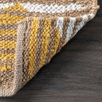 nuLOOM Hand Braided Marla Denim And Jute Diamonds Area Rug, 5x8, Yellow - color: Marla Yellow, size: 5' x 8' (Rectangular)