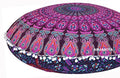 32" Peacock Mandala Bohemian Yoga Meditation Floor Pillow Cover Comfortable Home Car Bed Sofa Cushion Couch Seating Large Zipped Throw (32 inches, Pink Purple) - color: Pink Purple