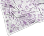 Floral Throw Blanket, Botanical Floral Blanket, Soft, Flannel, Warm, Boho Floral Bed Blanket All Season Flower Throw Blanket for Couch Bedroom Living Room, Purple 60X90 Inch