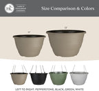 The HC Companies Wrapt Hanging Planters - Lightweight Plant Pot Hanger for Hanging Plants, Vegetables & Herbs - Outdoor & Indoor Hanging Basket for Plants (11" Black, Pack of 1)
