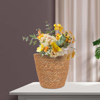 SUPVOX 2pcs Woven Plant Basket with Plastic Liner, Rattan Flower Pot Cover for Indoor Plants - Boho Farmhouse Home Decor
