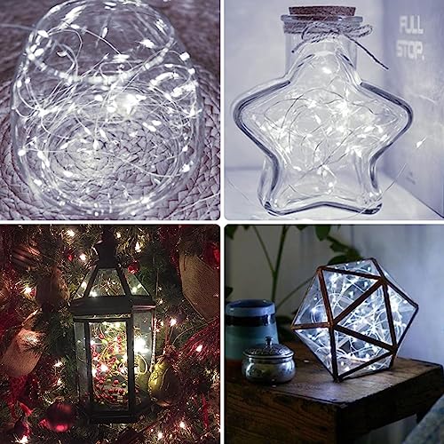 2 Pack 100 LED Fairy Lights Battery Operated with Remote, 33FT Waterproof Twinkle Lights with Timer & 8 Modes, Fairy String Light Outdoor Indoor for Bedroom Classroom DIY Christmas Decor (Cool White) - color: Cool White, size: 2 Pack