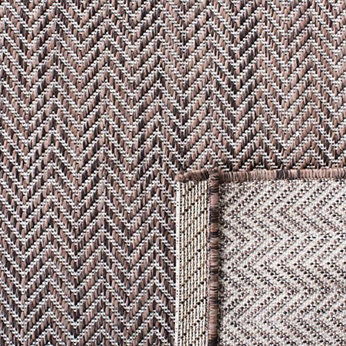 SAFAVIEH Outdoor Runner Rug 2'3"x6'7" - Courtyard Collection - Coastal Design, Brown & Beige, Durable & Easy Cleaning, Ideal for Patio, Entryway, Mudroom (CY8022-36321) - color: Brown/Beige, size: 2'3" x 6'7" (Runner)