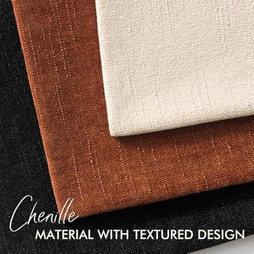 Set of 2 Textured Throw Pillow Covers Decorative Soft Accent Square Chenille Pillowcases Neutral Farmhouse Cushions Modern Home Decor for Couch Sofa Bedroom Living Room 18x18 Inch,Black - color: Black, size: 18" x 18" (Pack of 2)