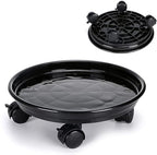 2Pcs Plant Caddy,Planter Pot Mover, Plant Pot Pallet Dolly Caster with Universal Wheels, Round Movable Planter Dolly Trolley Tray Pallet Outdoor Indoor Tree Flower Stand Planter (11.8 inch+2pcs+black)