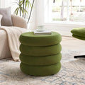 Flouki 19.5" Storage Ottoman Round, Vanity Stools for Bedroom, Velvet Pouf Ottoman with Removable Lid, Modern Ottomam Stool for Girls Women, Foot Stool for Living Room, Green