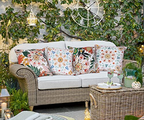 Bonhause Boho Pillow Covers 18x18 Set of 4 Outdoor Bohemian Mandala Decorative Throw Pillow Cases Soft Velvet Pillows for Garden Patio Sofa Couch Car Bedroom Home Decor - color: Orange, size: 18" x 18" (Pack of 4)