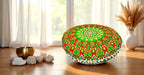 Large Round seat Floor Cushion Chair Ottoman Cover Pouf Pillow Meditation Floor Cushions for Adults Seating pouffe Ottoman Throw Covers Craft Room Furniture for Sitting Cover 22 Inches (Green Red)