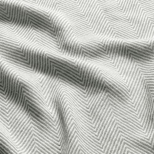 BOURINA Herringbone Throw Blanket,Soft Lightweight Cozy Throw for Bed Couch Decorative Blanket, Light Grey 50" x 60" - color: Light Grey, size: 50"x60"