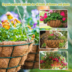 Legigo 6 Pack 14 Inch Hanging Basket Coco Liners Replacement, 100% Natural Round Coconut Coco Fiber Planter Basket Liners for Hanging Basket Flowers/Vegetables - color: 6pcs, size: 14 Inch