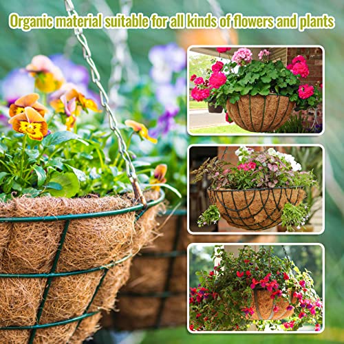 Legigo 3 Pack 14 Inch Hanging Basket Coco Liners Replacement, 100% Natural Round Coconut Coco Fiber Planter Basket Liners for Hanging Basket Flowers/Vegetables - color: 3pcs, size: 14 Inch