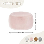 Round Stuffed Pouf Ottoman for Foot Rest, A Round Modern Foam Filled Poufs, Floor Chair for Living Room, Nursery, Dorm, A Soft Modern Foot Stool Perfect to Rest Your Feet (Pink, 29Inch)