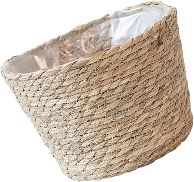 Woven Flower Basket for Indoor Plants Planter Unique Design Multipurpose Storage and Decorative Cover for Home Decor and Organizing Household Items