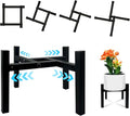 Mini 4Legs Adjustable Metal Plant Stand for 5"-10" Plant Pot – Indoor & Outdoor (Black, 1 Pcs)