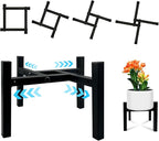 Mini 4Legs Adjustable Metal Plant Stand for 5"-10" Plant Pot – Indoor & Outdoor (Black, 1 Pcs)