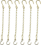 Chain for Hanging Plants,21 Inch Gold Hanging Chain, Small Hanging Basket Chain Kits with Hooks for Bird Feeder Hanging Basket Extender Porch Wind Chime (Gold, 21 Inch-6PCS)