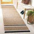 SAFAVIEH Natural Fiber Collection Runner Rug - 2'3" x 18', Natural & Black, Handmade Farmhouse Boho Coastal Rustic Jute, Ideal for High Traffic Areas in Living Room, Bedroom (NF874B) - color: Natural/Black, size: 2'3" x 18' (Runner)